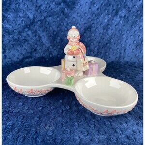 Avon Snowlady Candy Dish 2003 Presidents Club Holiday Collection 2nd Edition